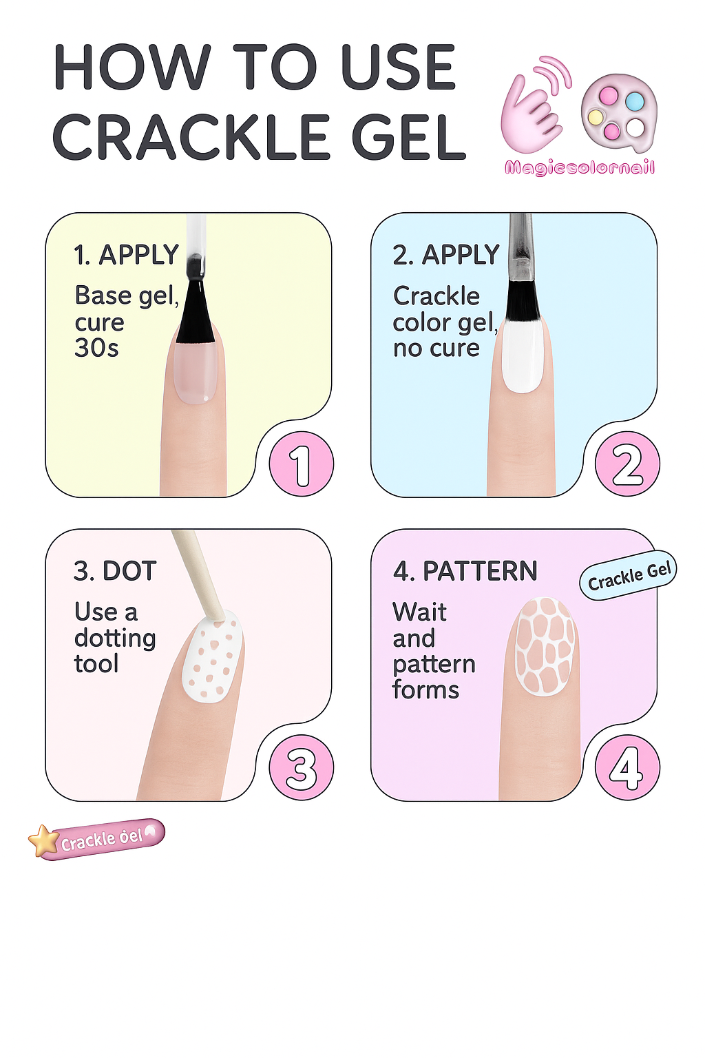 MAGIC COLOR NAILS CRACKLE GEL SET ✨ PRE ORDER 7 DAYS