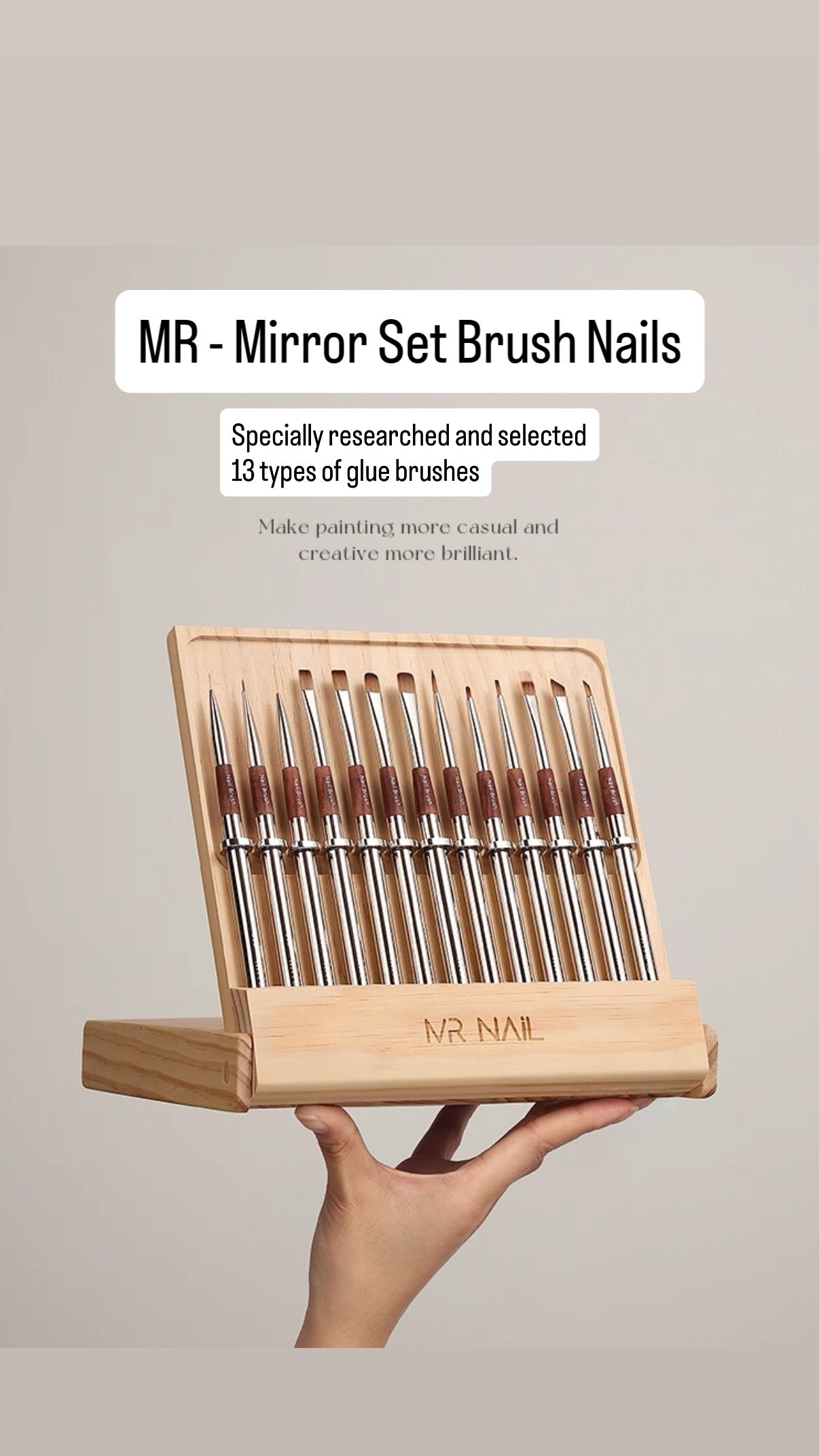 MR NAIL MIRROR BRUSH SET