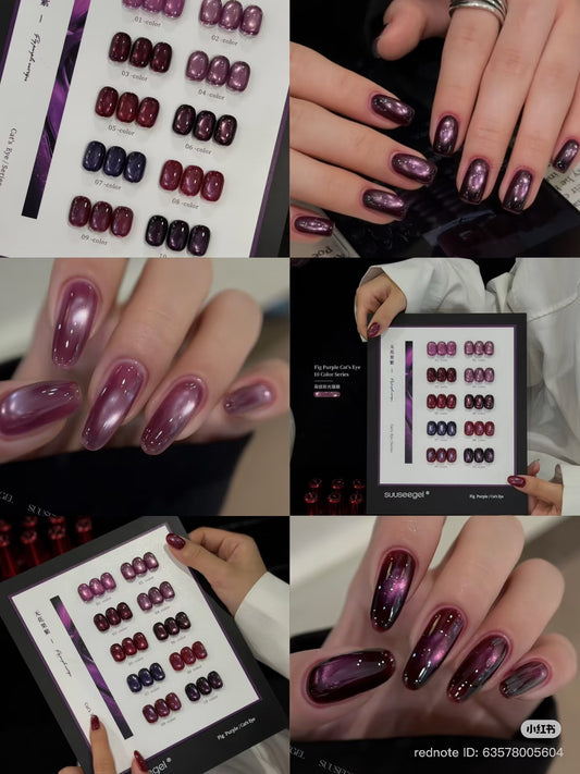 SUUSEE GEL FIG PURPLE CATEYE GEL SET ( PRE ORDER 10 DAYS )