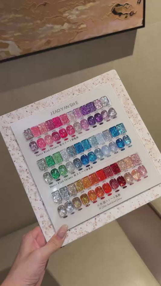 JIAOYINSHE Sweet Wind Glitter Collection – 36 Colors
